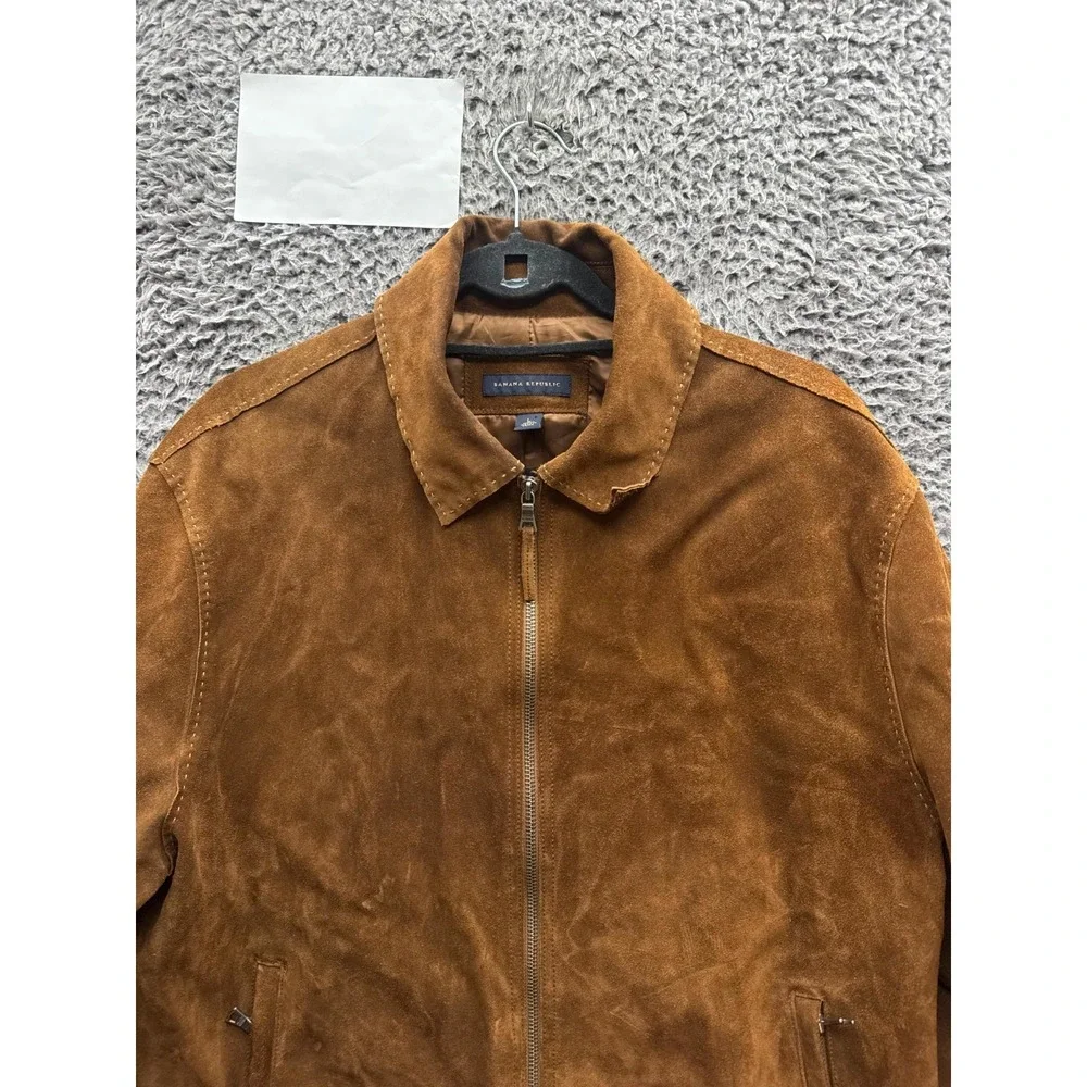 Vintage Banana Republic Genuine Suede Leather Full-Zip Jacket Brown Mens Size L